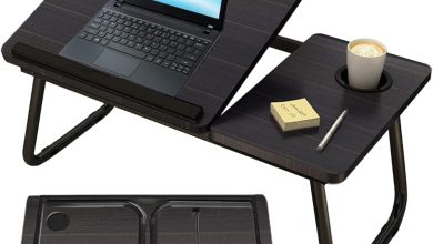 Increíble mesa plegable para trabajar o estudiar desde la cama con precio mínimo histórico en Amazon México: con espacio para laptop y café