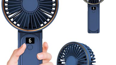 Este ventilador de mano tiene una batería recargable de 4,000 mAh, seis velocidades y pantalla LED por solo 261 pesos en Amazon México