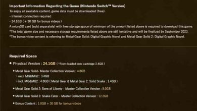 ‘Metal Gear Solid’ de Nintendo Switch estará "incompleto" en su versión física: se necesita una descarga de 24 GB para jugar la colección