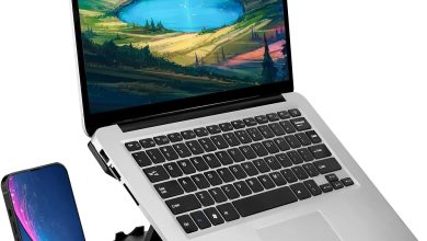 Este soporte plegable para laptop tiene una base giratoria de 360 grados y un espacio para colocar celulares, su precio: solo 249 pesos