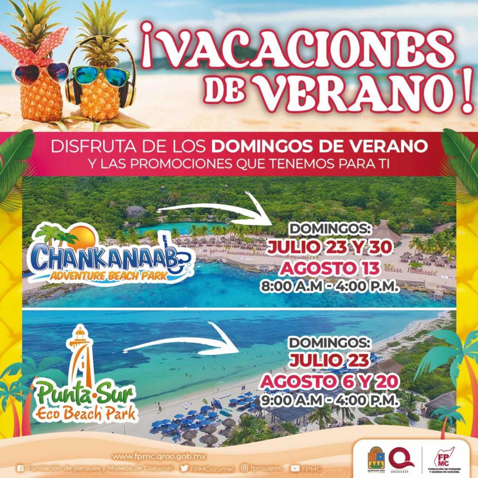 La Fundación de Parques y Museos de Cozumel abrirá Chankanaab y Punta Sur los domingos de vacaciones de verano | Coordinación General de Comunicación