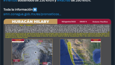 El huracán Hilary ya es categoría 4, esta es su ruta y estados de México por los que pasará
