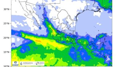 Las lluvias y ondas tropicales siguen dominando en México, pero aún hay estados con temperaturas superiores a 45 °C