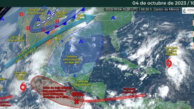 Al mismo tiempo del frente frío número 4 en México, hay 80% de probabilidad de un nuevo ciclón a un costado de Chiapas y Oaxaca