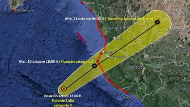 Huracán Lidia: a qué hora impactará hoy en México y cuál será el primer estado afectado que ya tiene alerta roja de peligro máximo