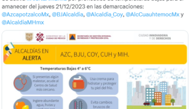 Otra vez se activan las alertas naranja y amarilla por frío de hasta 1 °C para CDMX: estas son las alcaldías más afectadas