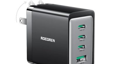 Este cargador rápido GaN Rocoren de 67W te permite cargar hasta cuatro dispositivos al mismo tiempo por menos de 450 pesos en Amazon
