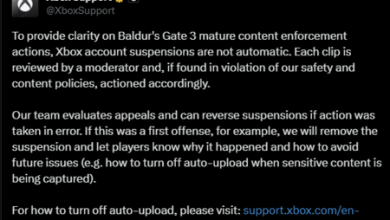 Xbox confirma que sí te puede banear si capturas escenas de sexo o desnudos en 'Baldur's Gate 3'