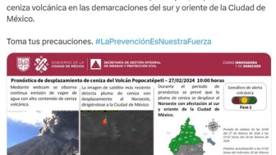 Se espera ceniza volcánica en CDMX: estas son las alcaldías afectadas por la fumarola del Popocatépetl