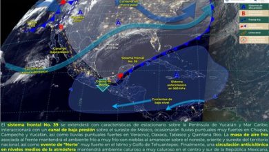 El frente frío 39 todavía no se va de México y ya hay otros dos más a la vista, pero las temperaturas de más de 40°C seguirán